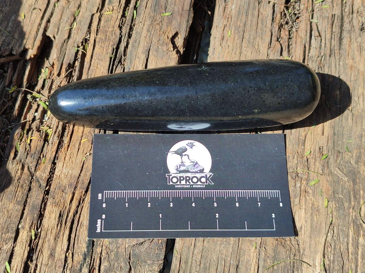 Polished Black Basalt Massage Wands x 12 From Madagascar - Toprock Gemstones and Minerals 