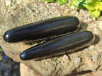 Polished Black Basalt Massage Wands x 12 From Madagascar - Toprock Gemstones and Minerals 