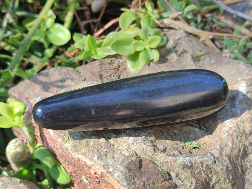Polished Black Basalt Massage Wands x 12 From Madagascar - Toprock Gemstones and Minerals 