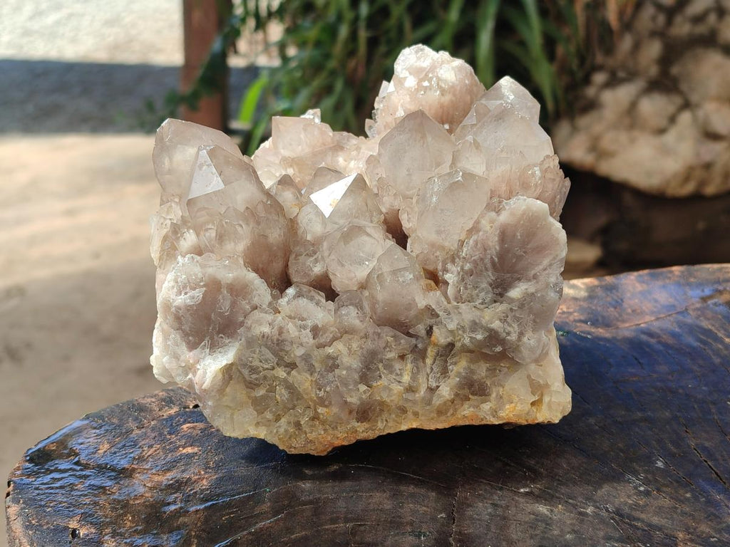 Natural Large Cascading White Phantom Smokey Luena Quartz Cluster x 1 From Luena, Congo - Toprock Gemstones and Minerals 