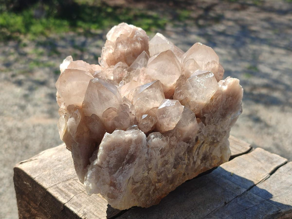 Natural Large Cascading White Phantom Smokey Luena Quartz Cluster x 1 From Luena, Congo - Toprock Gemstones and Minerals 