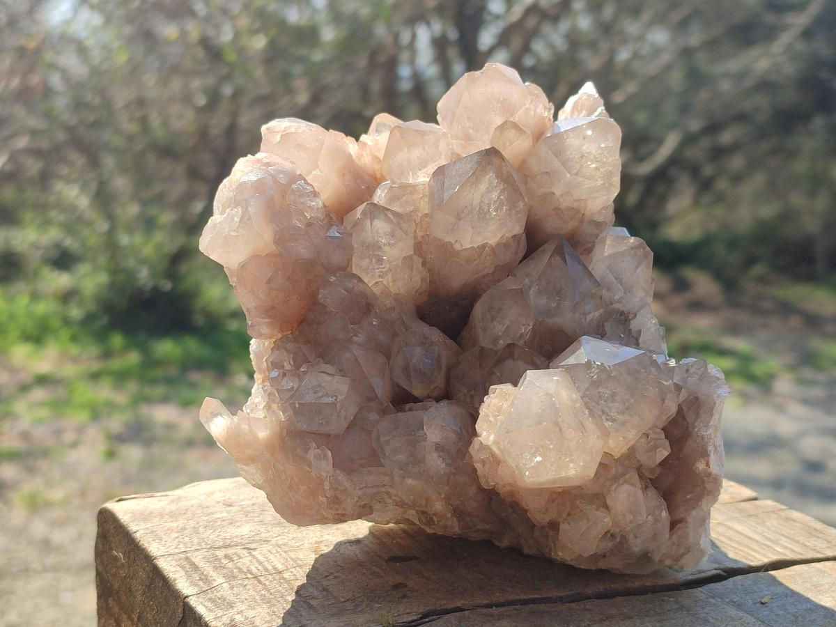 Natural Large Cascading White Phantom Smokey Luena Quartz Cluster x 1 From Luena, Congo - Toprock Gemstones and Minerals 