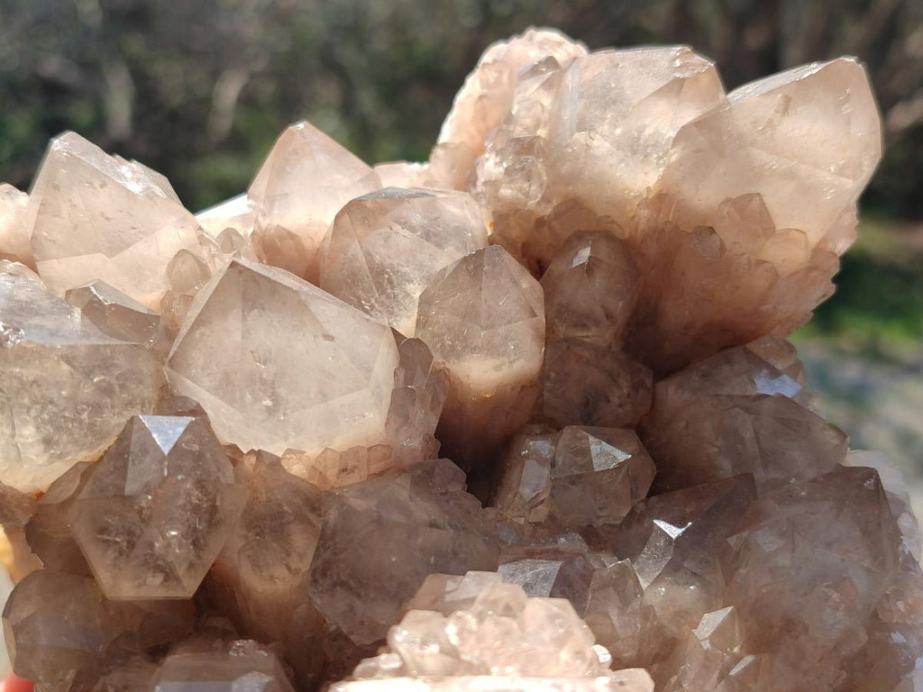 Natural Large Cascading White Phantom Smokey Luena Quartz Cluster x 1 From Luena, Congo - Toprock Gemstones and Minerals 