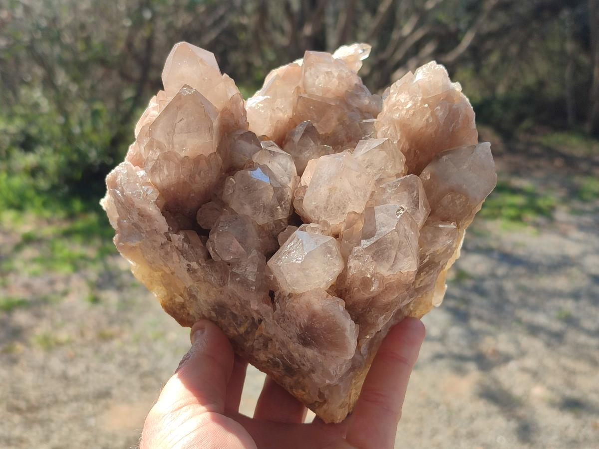 Natural Large Cascading White Phantom Smokey Luena Quartz Cluster x 1 From Luena, Congo - Toprock Gemstones and Minerals 