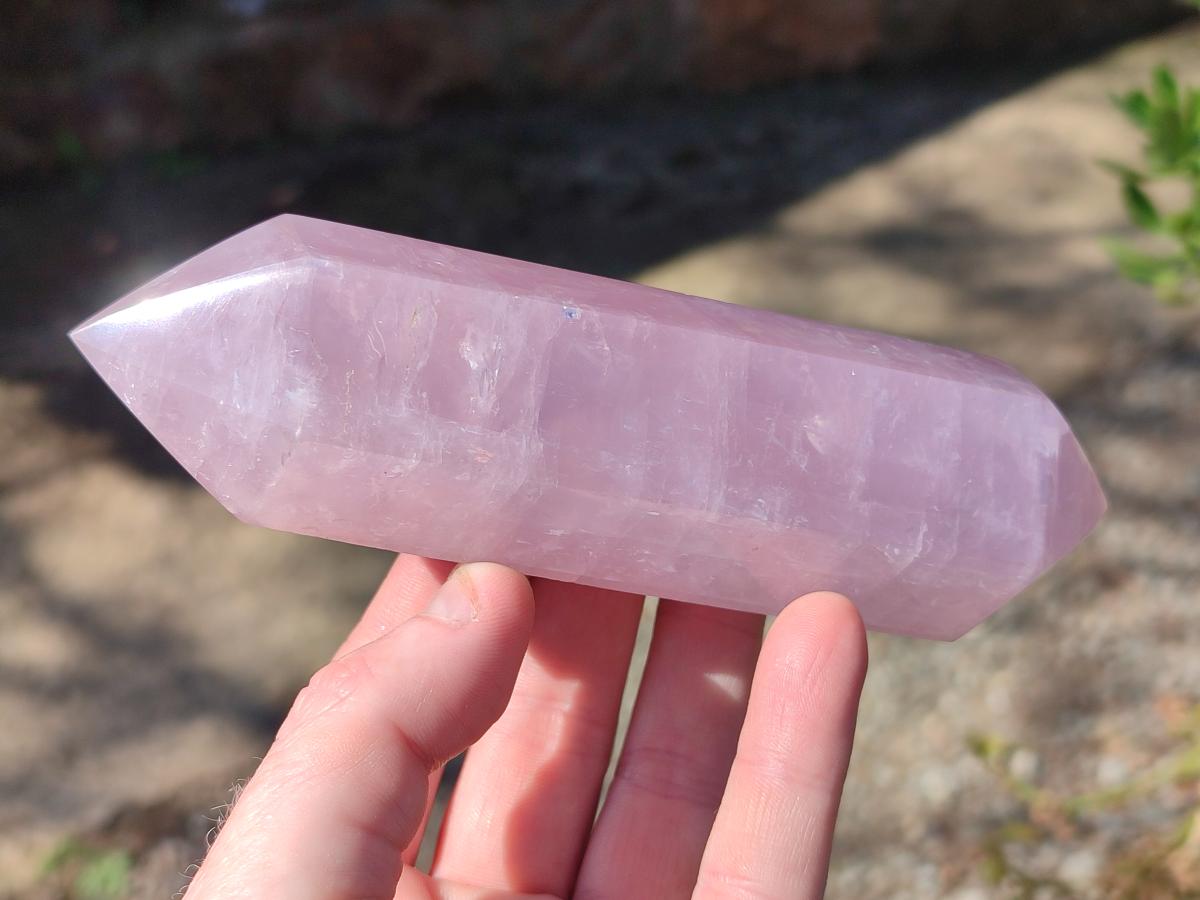 Polished Double Terminated Gemmy Rose Quartz Crystals x 4 From Madagascar - Toprock Gemstones and Minerals 