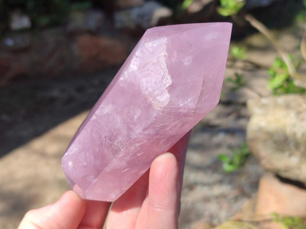 Polished Double Terminated Gemmy Rose Quartz Crystals x 4 From Madagascar - Toprock Gemstones and Minerals 