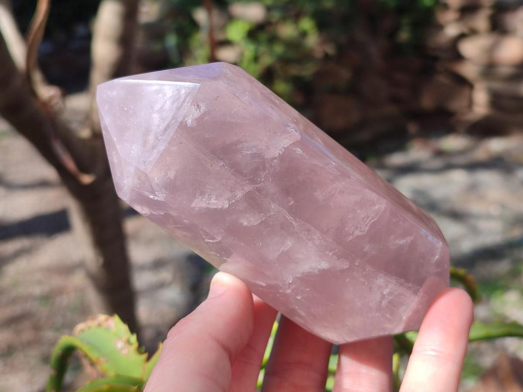 Polished Double Terminated Gemmy Rose Quartz Crystals x 4 From Madagascar - Toprock Gemstones and Minerals 