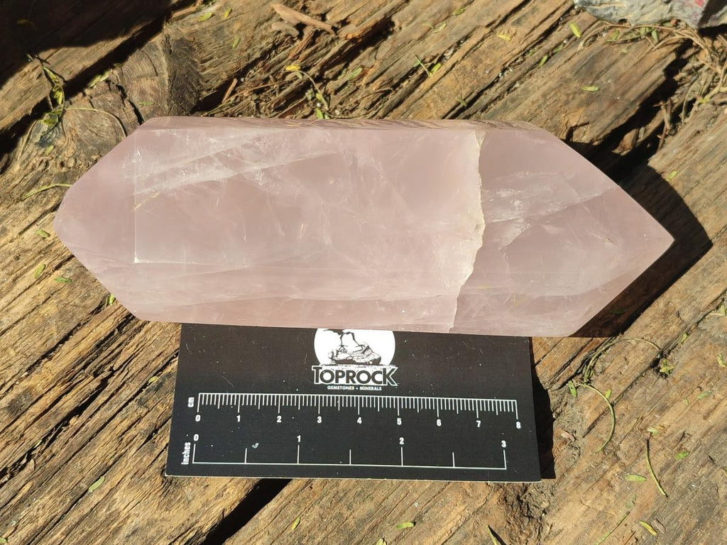 Polished Double Terminated Gemmy Rose Quartz Crystals x 4 From Madagascar - Toprock Gemstones and Minerals 