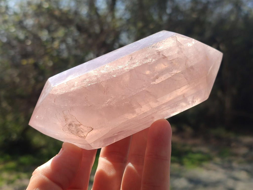 Polished Double Terminated Gemmy Rose Quartz Crystals x 4 From Madagascar - Toprock Gemstones and Minerals 
