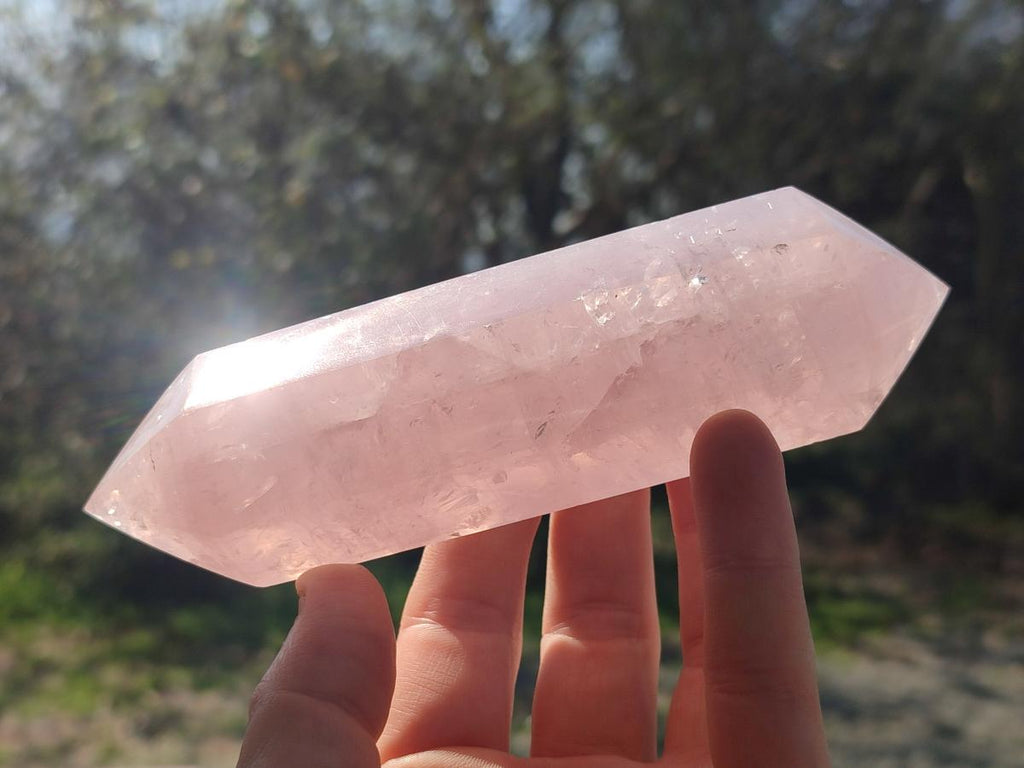 Polished Double Terminated Gemmy Rose Quartz Crystals x 4 From Madagascar - Toprock Gemstones and Minerals 