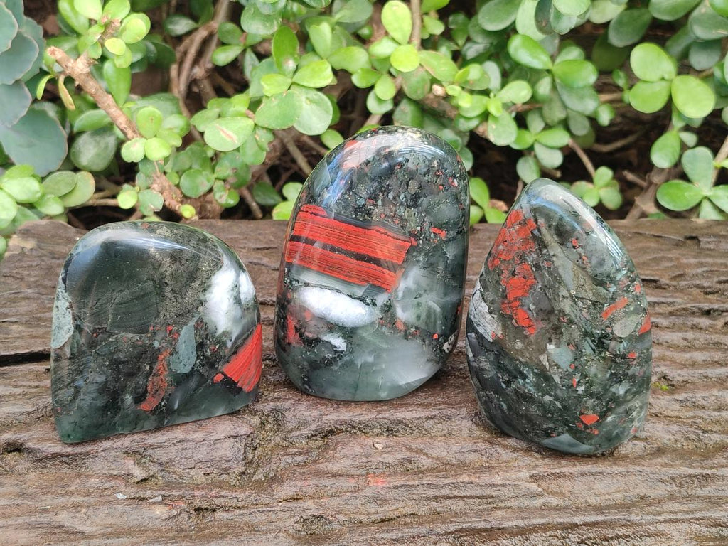 Polished Bloodstone Standing Display Pieces x 3 From Swaziland - Toprock Gemstones and Minerals 