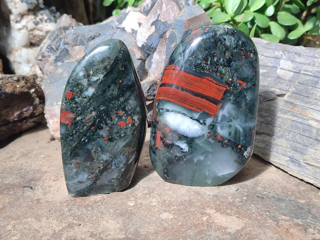 Polished Bloodstone Standing Display Pieces x 3 From Swaziland - Toprock Gemstones and Minerals 