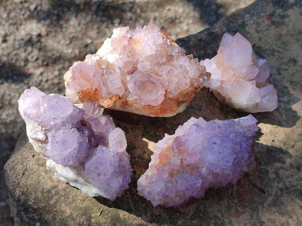 Natural Spirit Amethyst Clusters x 4 From Boekenhouthoek, South Africa - Toprock Gemstones and Minerals 