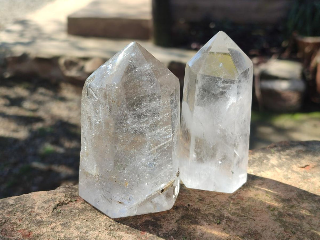 Polished Clear Quartz Crystals x 6 From Madagascar - Toprock Gemstones and Minerals 