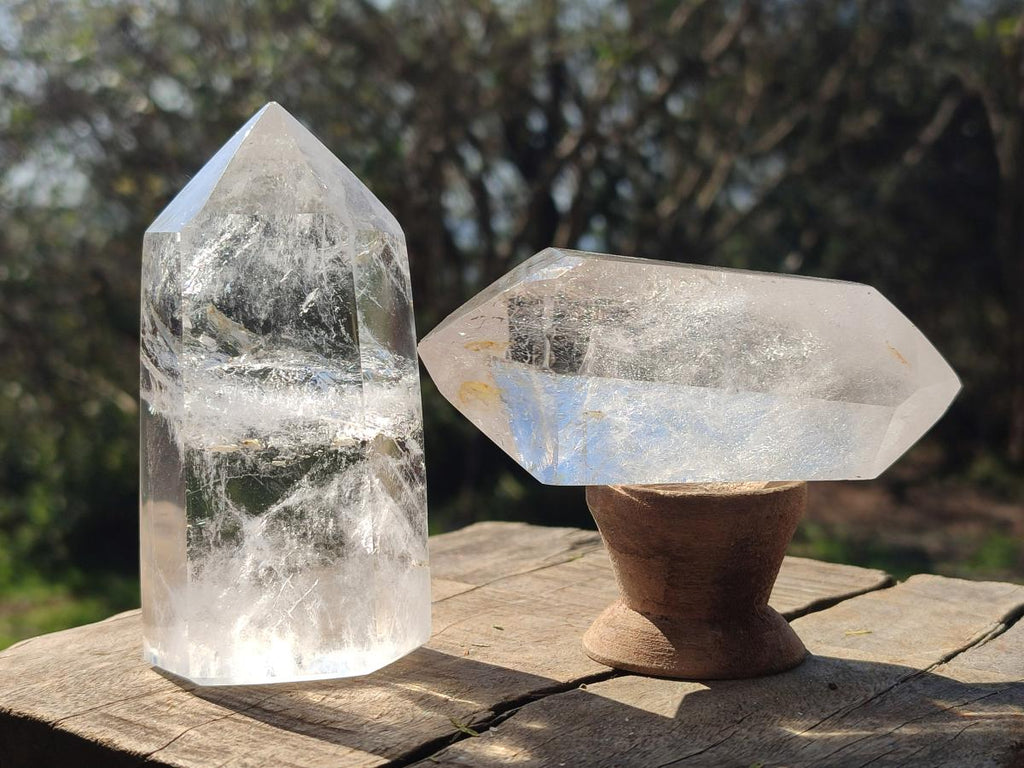 Polished Clear Quartz Crystals x 6 From Madagascar - Toprock Gemstones and Minerals 