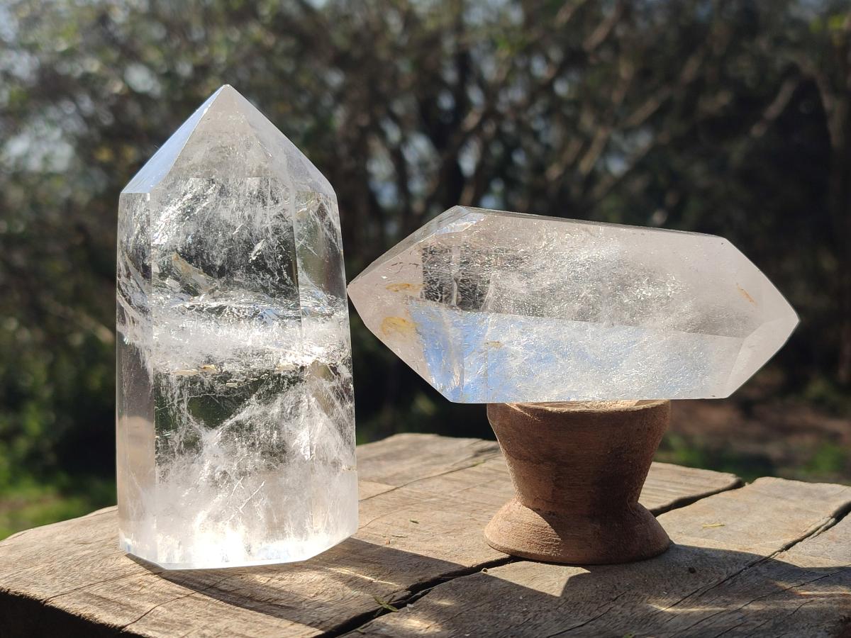 Polished Clear Quartz Crystals x 6 From Madagascar - Toprock Gemstones and Minerals 