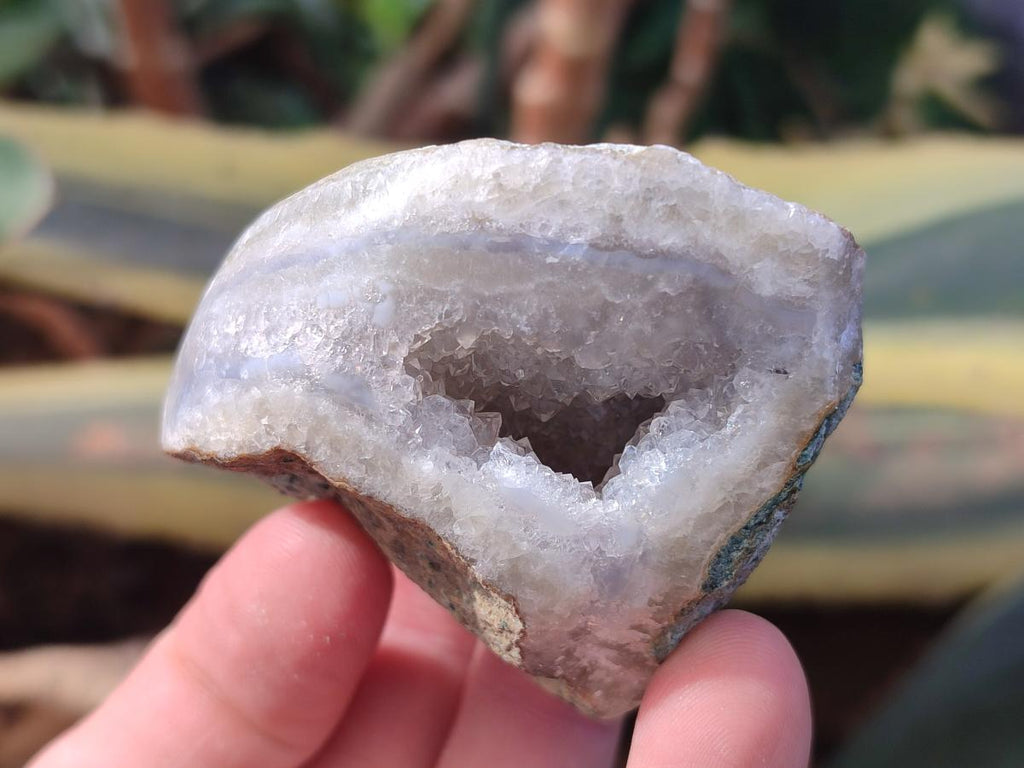 Polished One Side Blue Lace Agate Geodes x 12 From Nsanje, Malawi - Toprock Gemstones and Minerals 