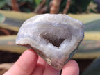 Polished One Side Blue Lace Agate Geodes x 12 From Nsanje, Malawi - Toprock Gemstones and Minerals 