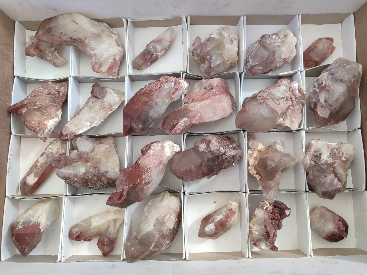 Natural Red Hematoid Quartz Crystals x 24 From Karoi, Zimbabwe - Toprock Gemstones and Minerals 