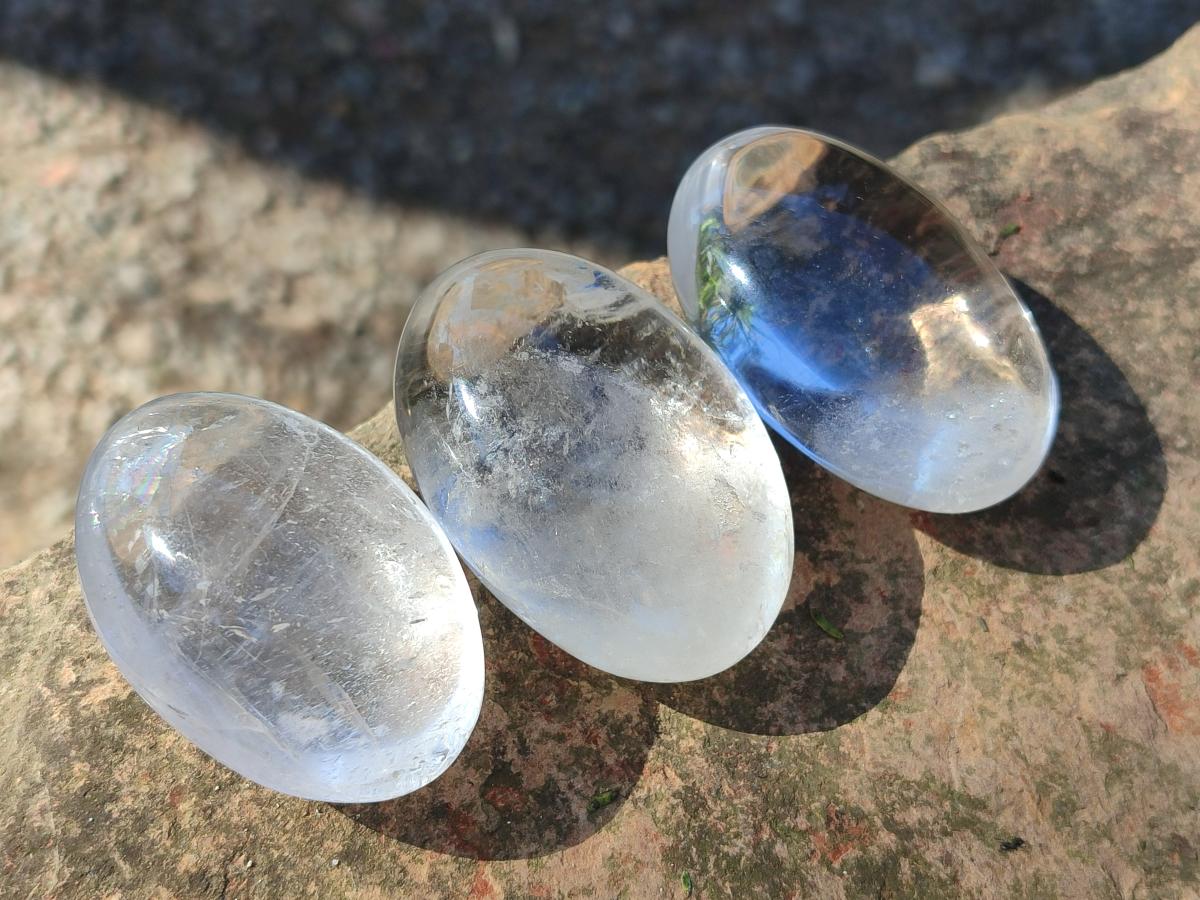 Polished Rock Crystal Galets x 24 From Amoron’i Mania, Madagascar - Toprock Gemstones and Minerals 