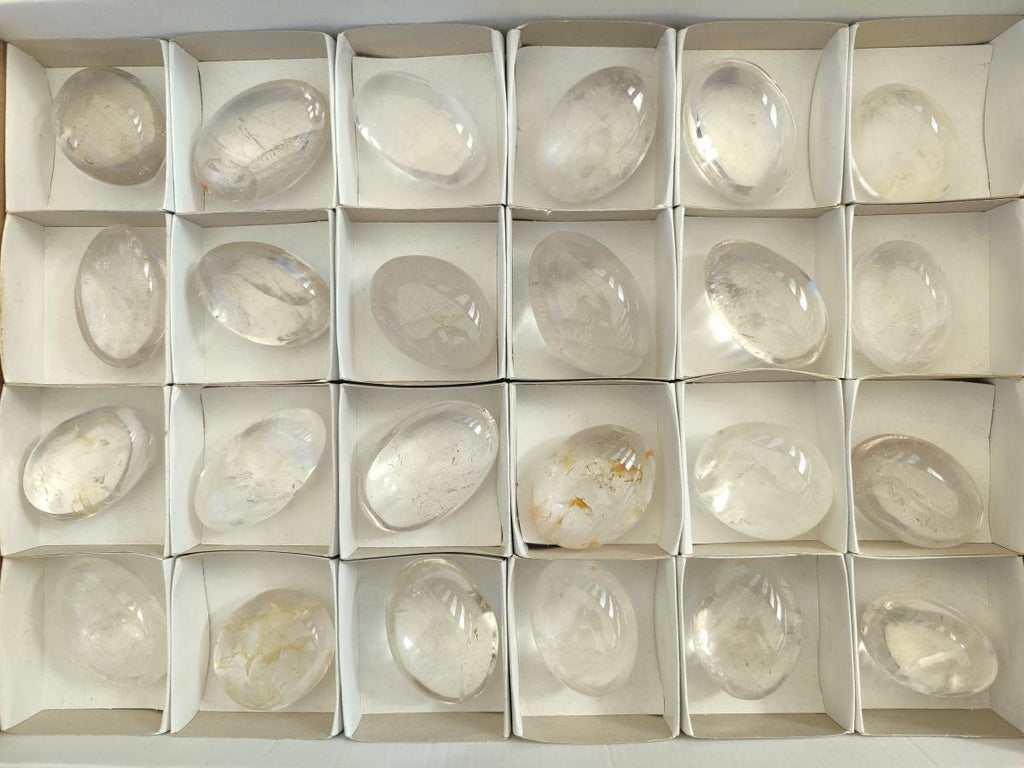 Polished Rock Crystal Galets x 24 From Amoron’i Mania, Madagascar - Toprock Gemstones and Minerals 