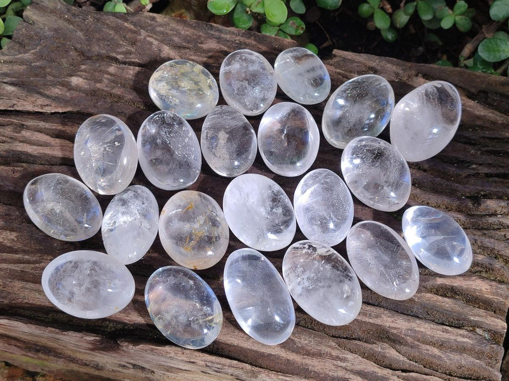 Polished Rock Crystal Galets x 24 From Amoron’i Mania, Madagascar - Toprock Gemstones and Minerals 