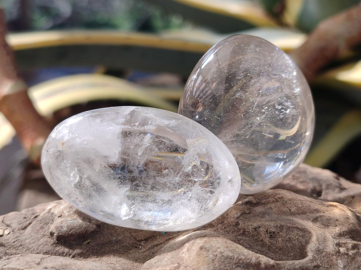 Polished Rock Crystal Galets x 24 From Amoron’i Mania, Madagascar - Toprock Gemstones and Minerals 