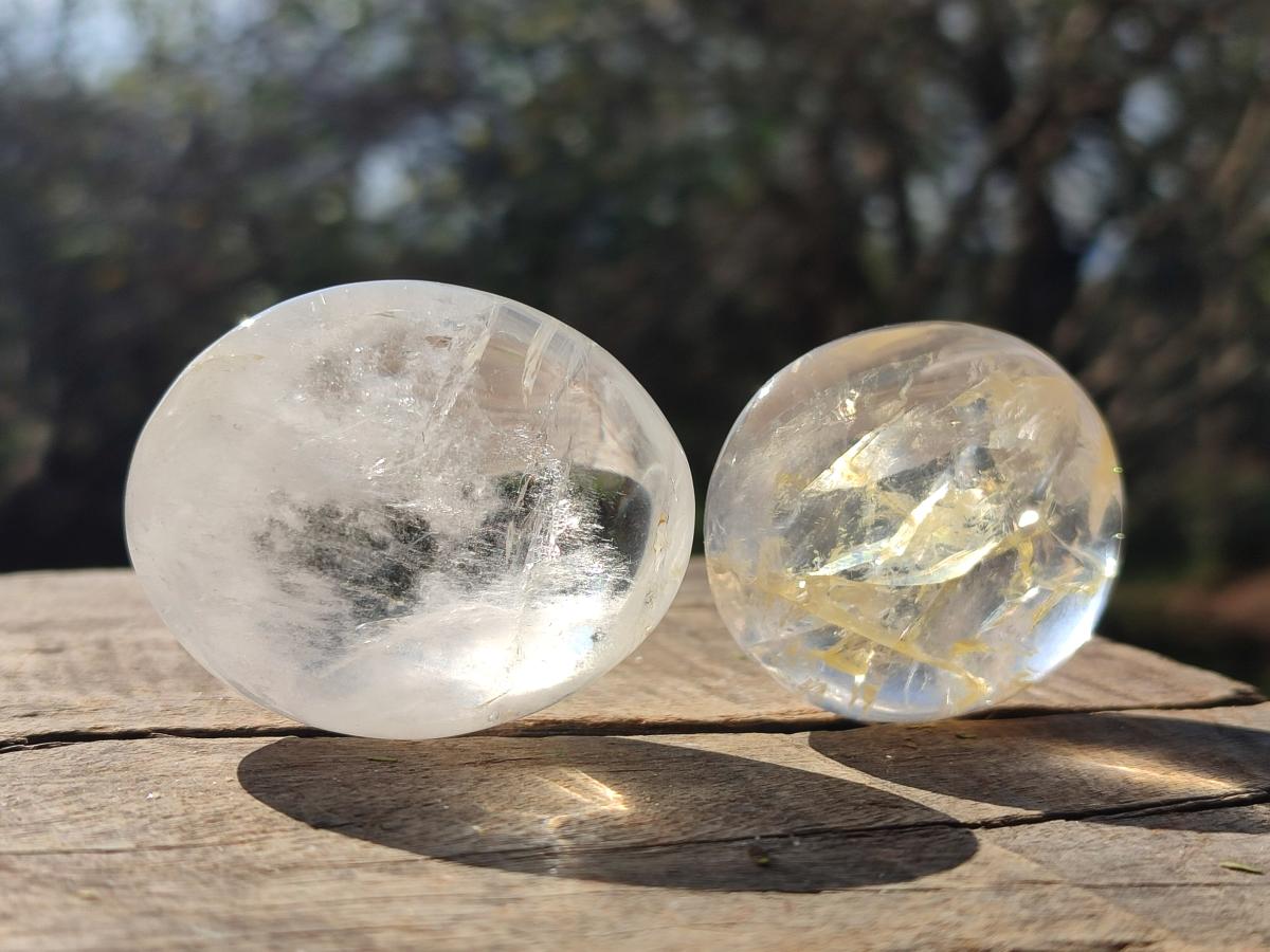 Polished Rock Crystal Galets x 24 From Amoron’i Mania, Madagascar - Toprock Gemstones and Minerals 