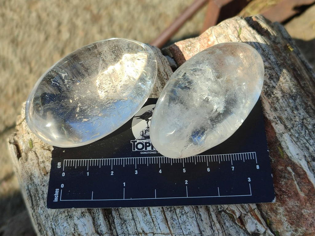 Polished Rock Crystal Galets x 24 From Amoron’i Mania, Madagascar - Toprock Gemstones and Minerals 