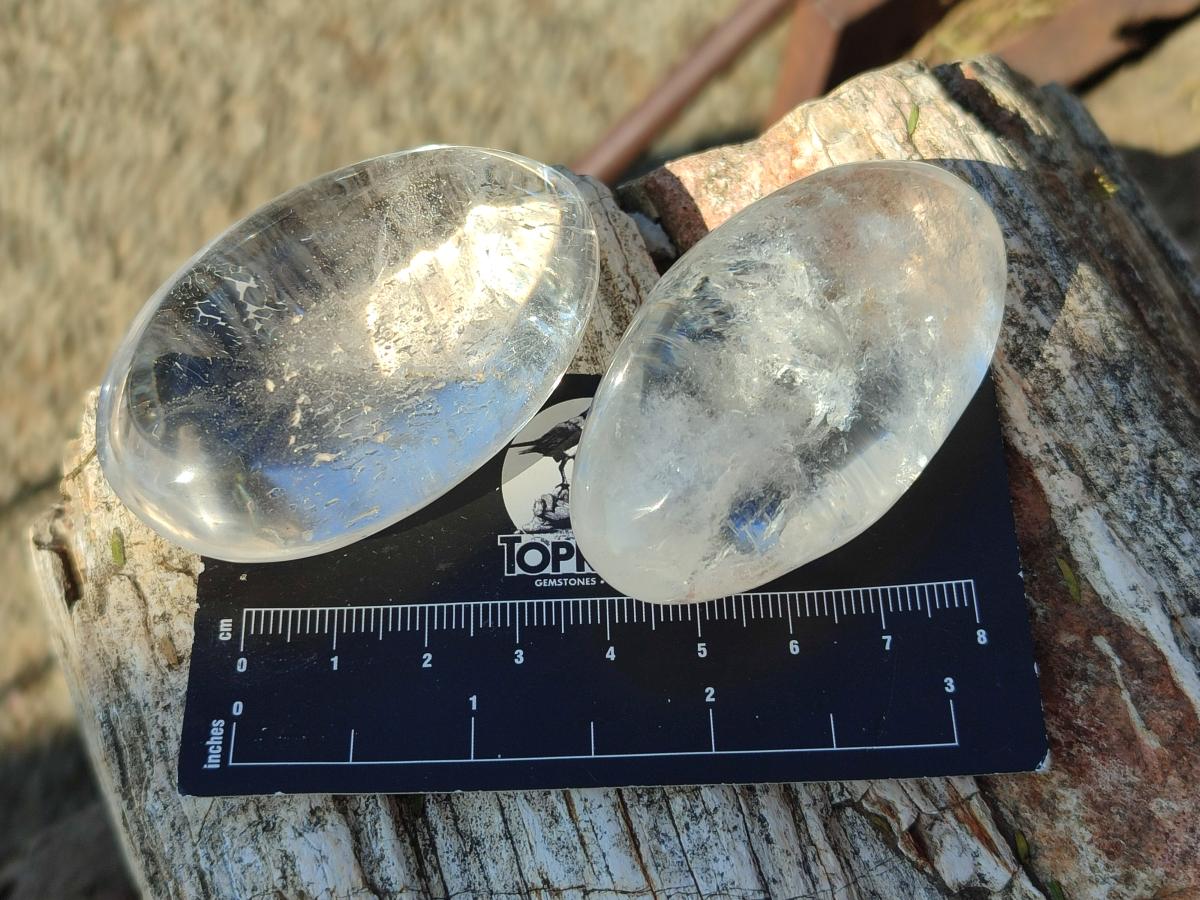 Polished Rock Crystal Galets x 24 From Amoron’i Mania, Madagascar - Toprock Gemstones and Minerals 