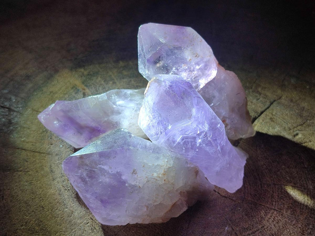 Natural Jacaranda Amethyst Single Crystals x 35 From Mumbwa, Zambia - Toprock Gemstones and Minerals 