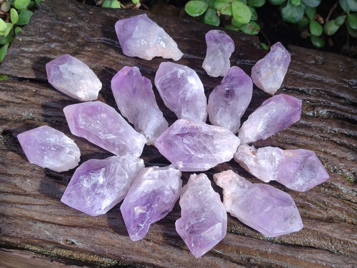 Natural Jacaranda Amethyst Single Crystals x 35 From Mumbwa, Zambia - Toprock Gemstones and Minerals 
