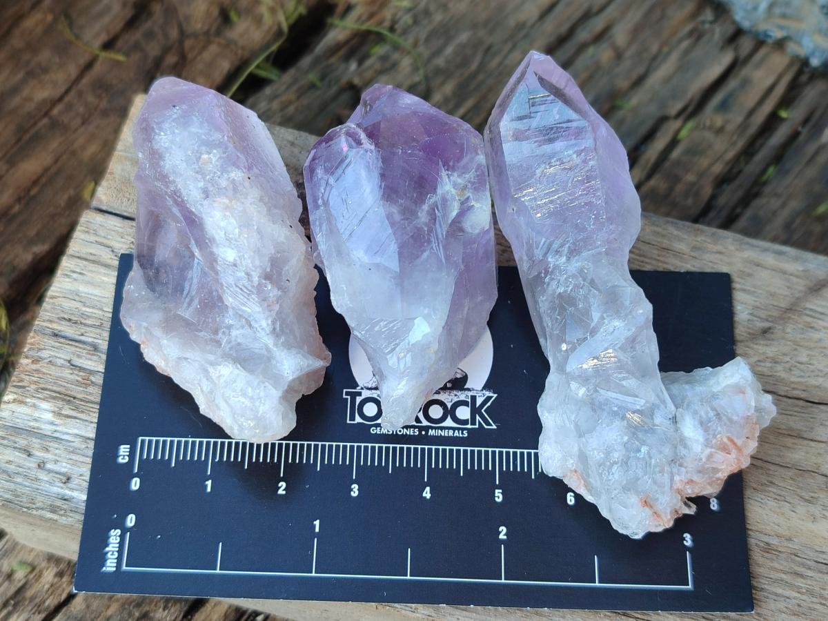 Natural Jacaranda Amethyst Single Crystals x 35 From Mumbwa, Zambia - Toprock Gemstones and Minerals 