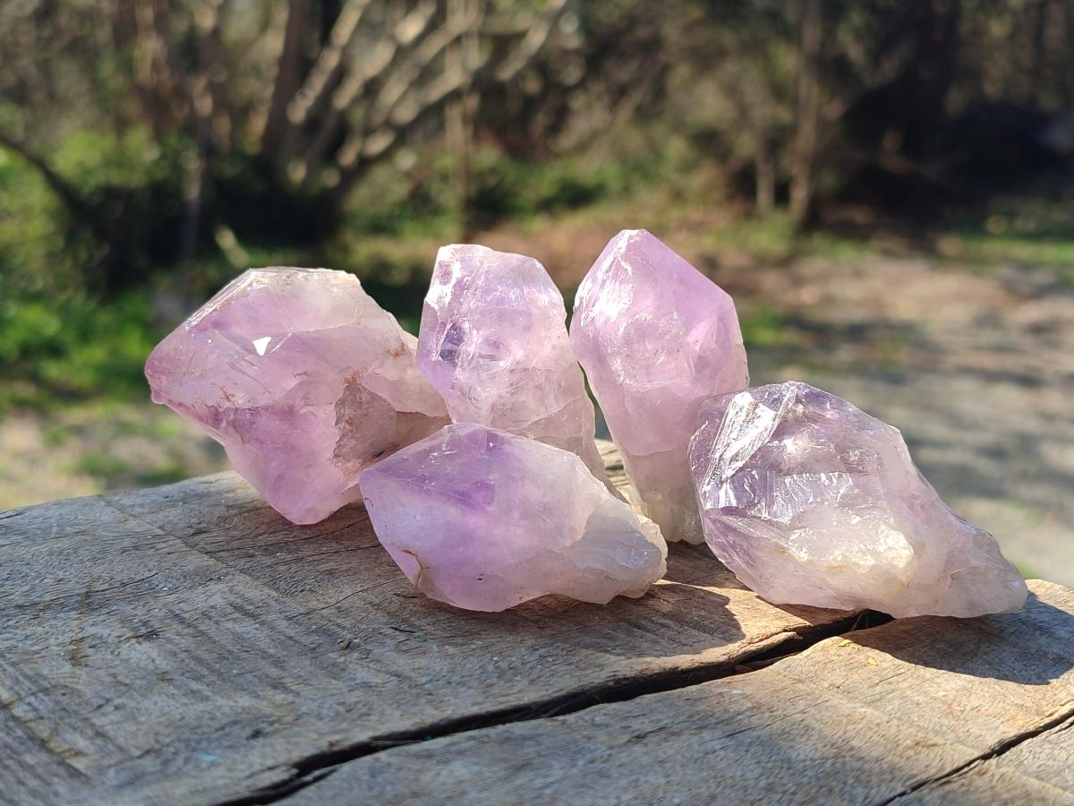 Natural Jacaranda Amethyst Single Crystals x 35 From Mumbwa, Zambia - Toprock Gemstones and Minerals 