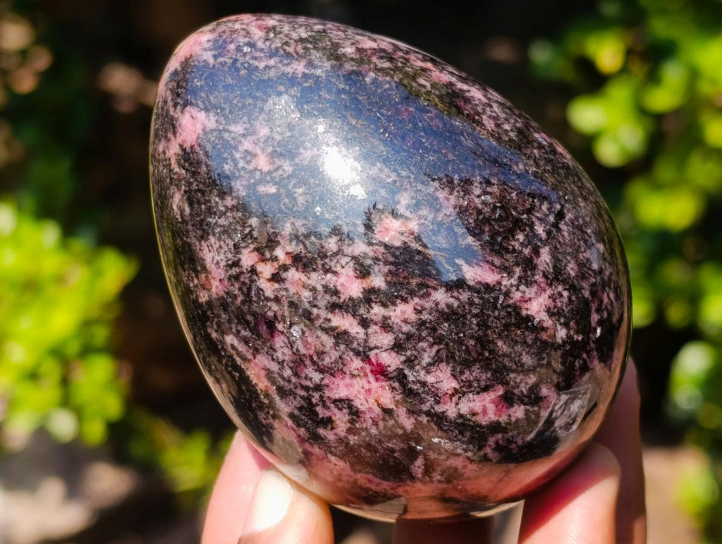 Polished Rhodonite Gemstone Eggs x 3 From Ambindavato, Madagascar - Toprock Gemstones and Minerals 