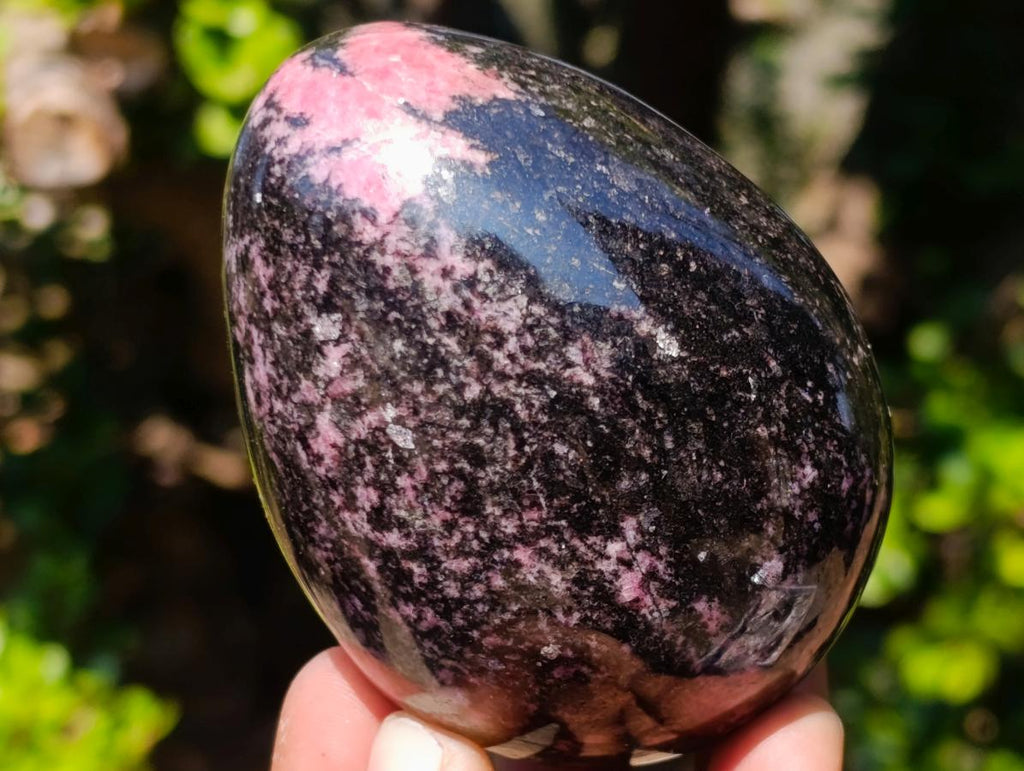 Polished Rhodonite Gemstone Eggs x 3 From Ambindavato, Madagascar - Toprock Gemstones and Minerals 