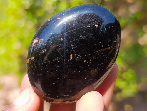 Polished Black Tourmaline Galets x 20 From Madagascar - Toprock Gemstones and Minerals 