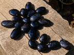 Polished Black Tourmaline Galets x 20 From Madagascar - Toprock Gemstones and Minerals 
