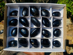 Polished Black Tourmaline Galets x 20 From Madagascar - Toprock Gemstones and Minerals 