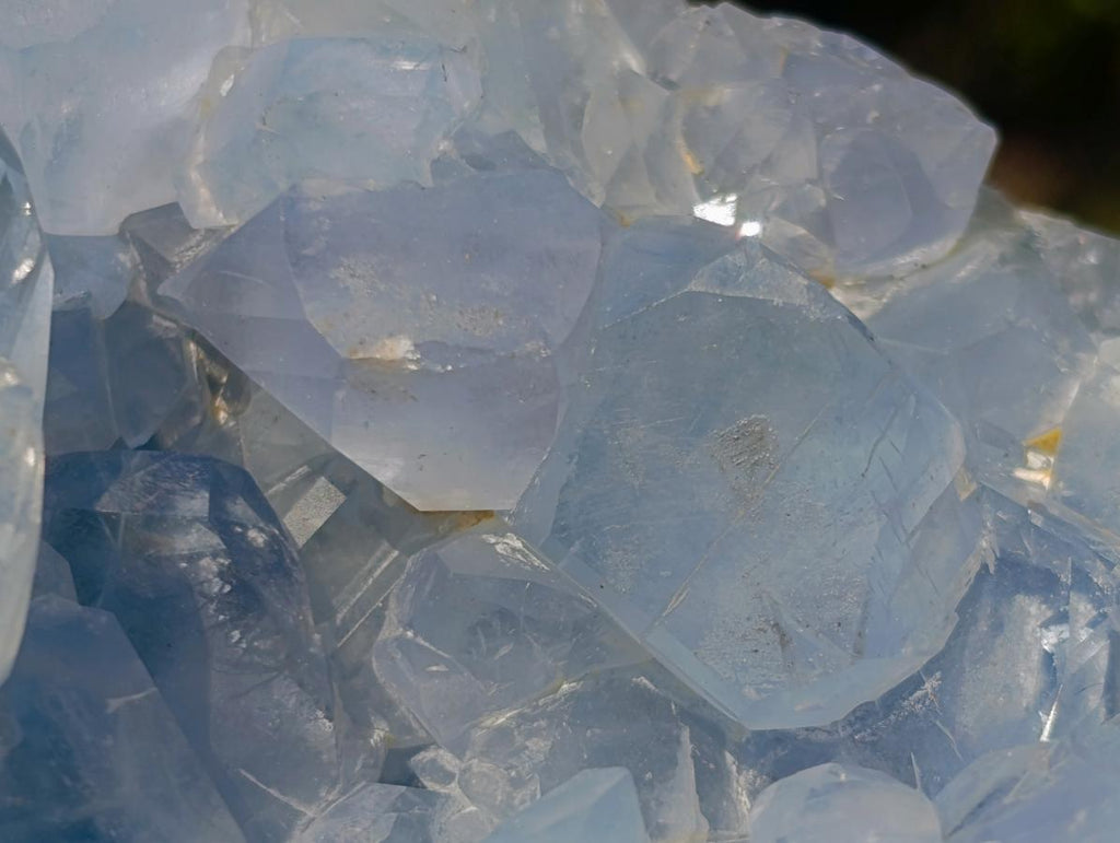 Polished and Natural Blue Celestite Eggs x 3 From Sakoany, Madagascar - Toprock Gemstones and Minerals 