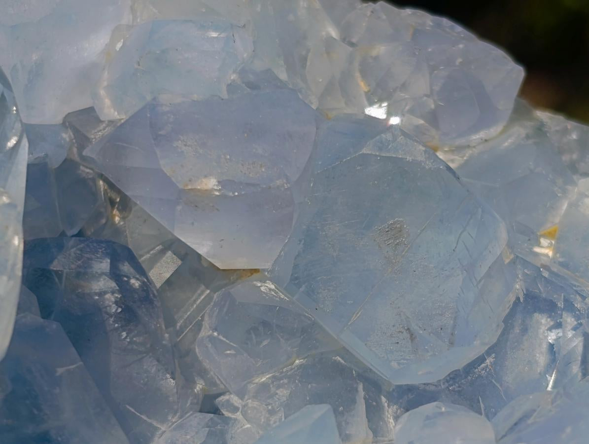 Polished and Natural Blue Celestite Eggs x 3 From Sakoany, Madagascar - Toprock Gemstones and Minerals 