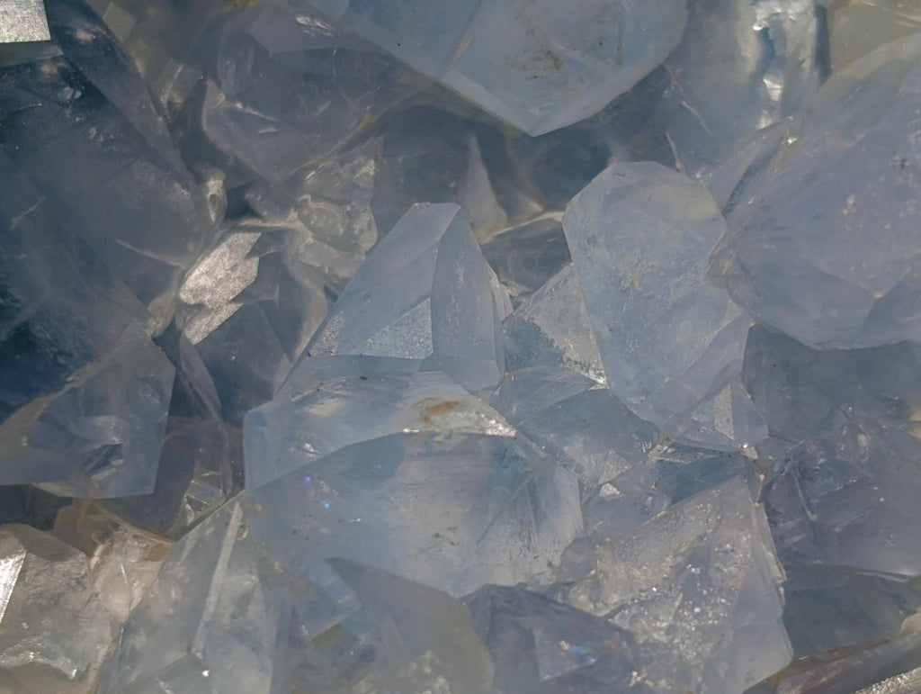 Polished and Natural Blue Celestite Eggs x 3 From Sakoany, Madagascar - Toprock Gemstones and Minerals 