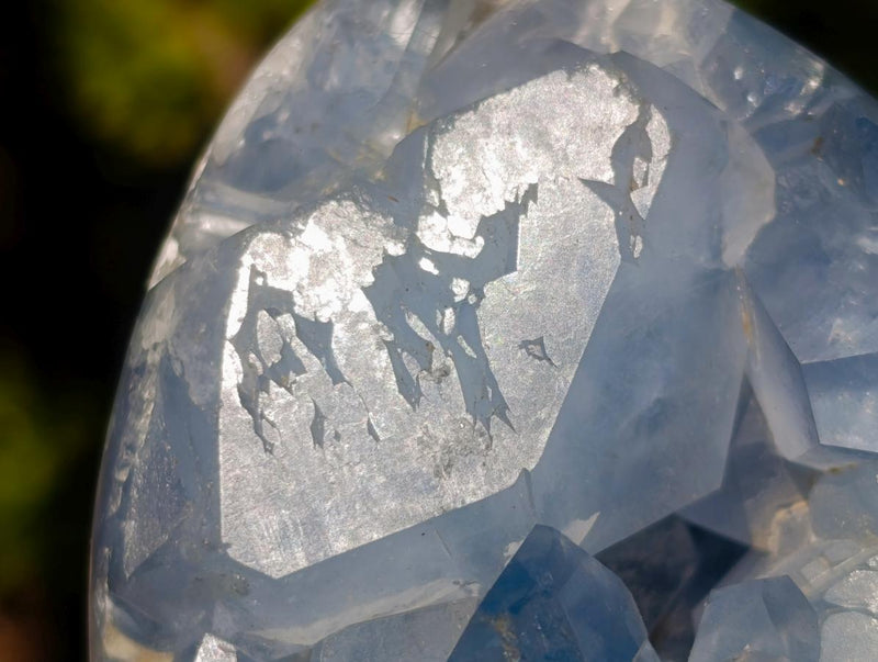 Polished and Natural Blue Celestite Eggs x 3 From Sakoany, Madagascar - Toprock Gemstones and Minerals 