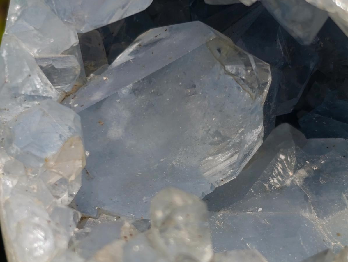 Polished and Natural Blue Celestite Eggs x 3 From Sakoany, Madagascar - Toprock Gemstones and Minerals 