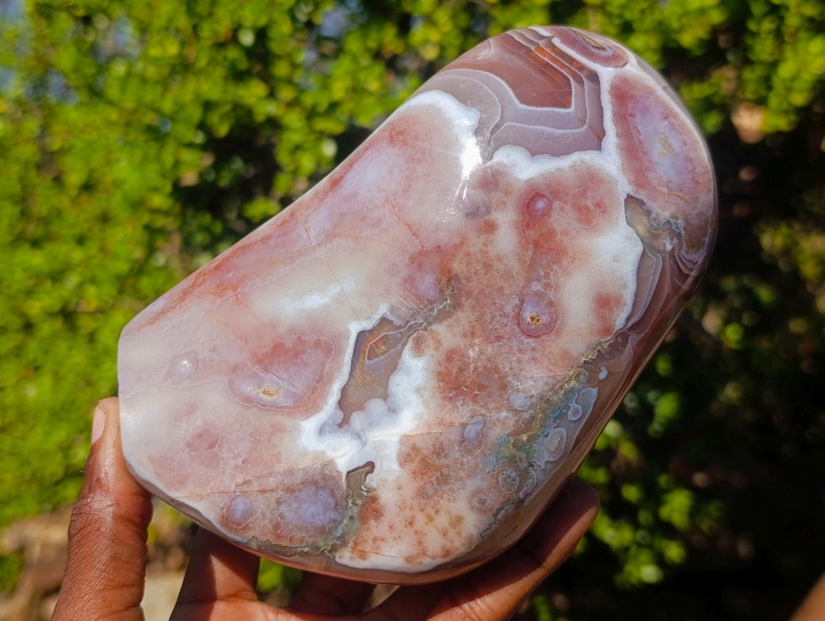 Polished Shashe River Agate Standing Display Pieces x 2 From Shashe River, Zimbabwe - Toprock Gemstones and Minerals 