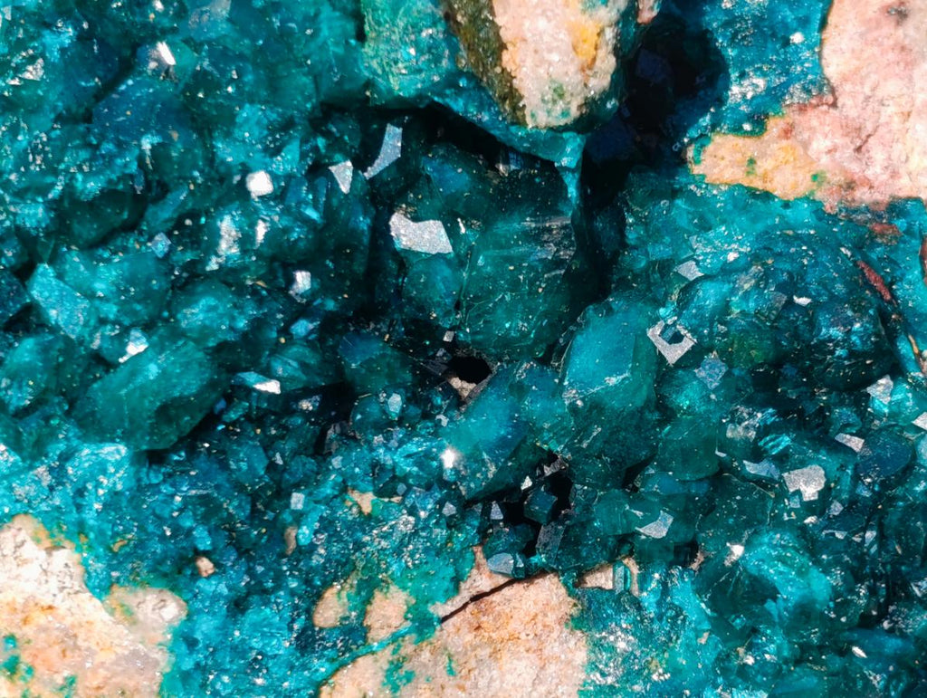 Natural Large Cabinet Size Triangular Dioptase on Dolomite Specimen x 1 From Mashamba East Mine, Congo - Toprock Gemstones and Minerals 