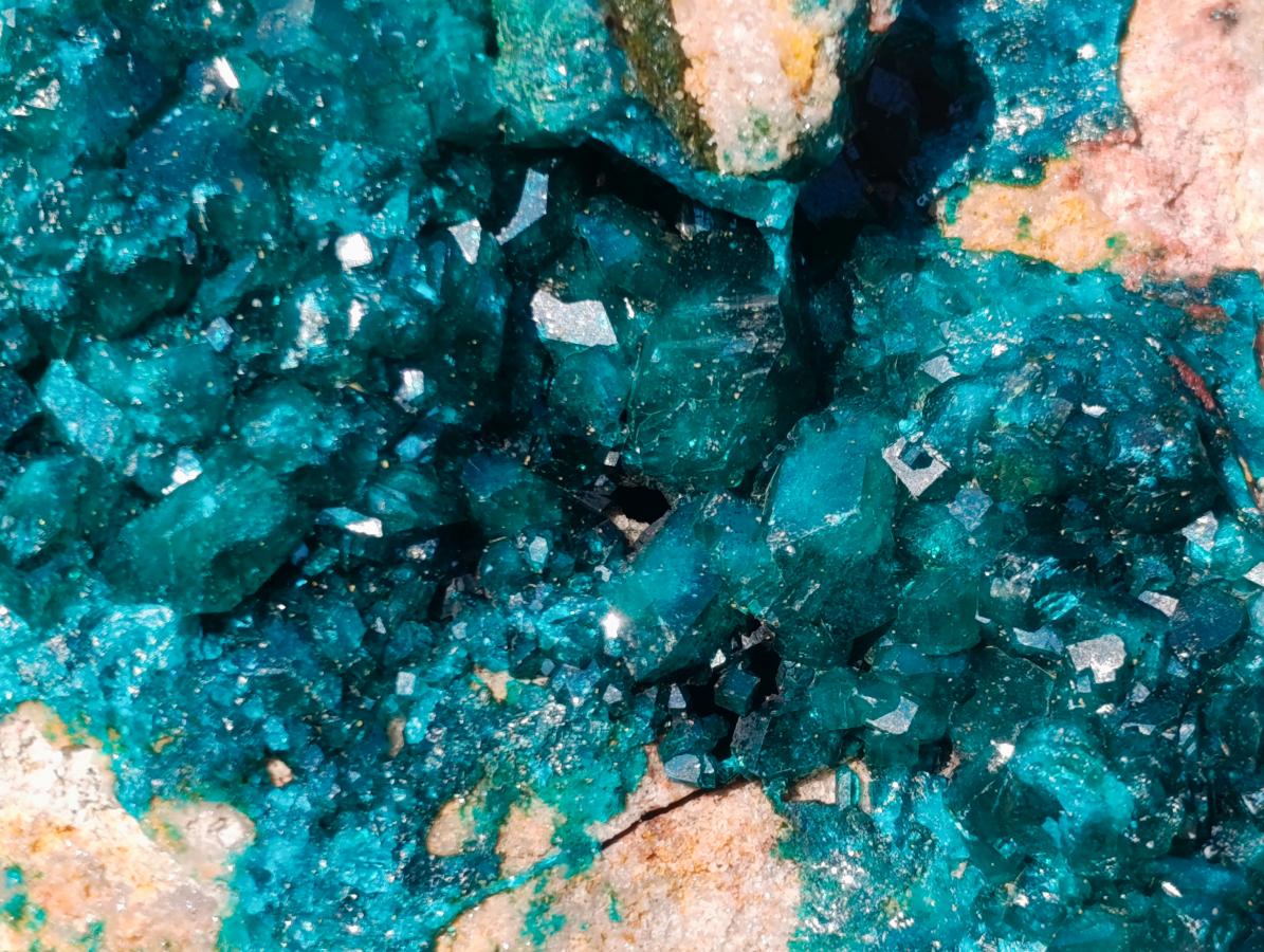 Natural Large Cabinet Size Triangular Dioptase on Dolomite Specimen x 1 From Mashamba East Mine, Congo - Toprock Gemstones and Minerals 