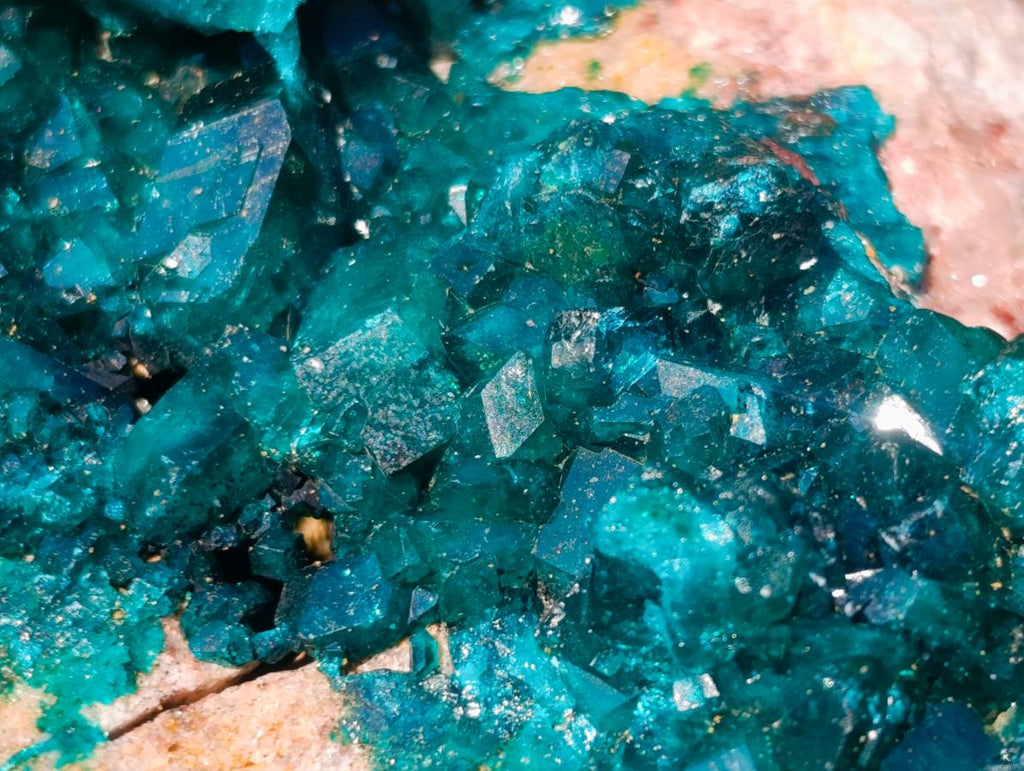 Natural Large Cabinet Size Triangular Dioptase on Dolomite Specimen x 1 From Mashamba East Mine, Congo - Toprock Gemstones and Minerals 