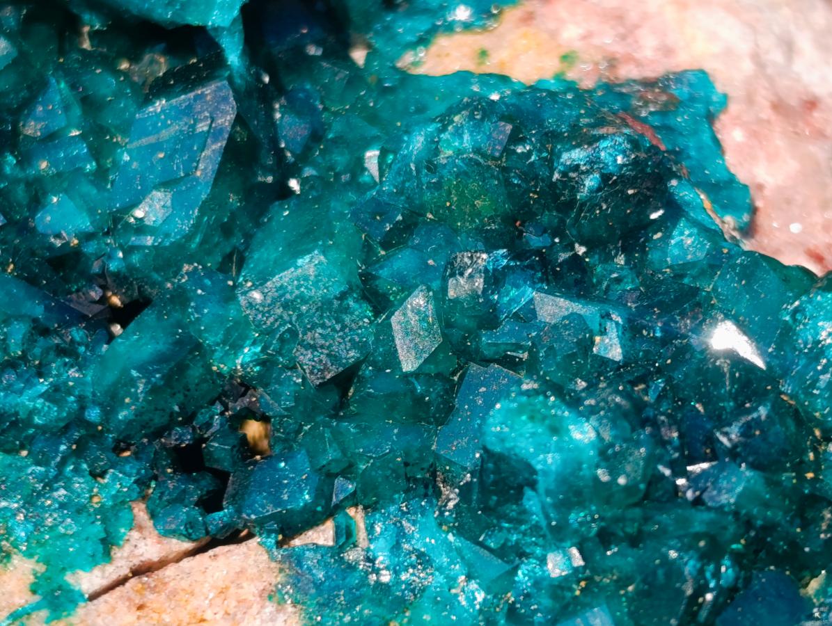 Natural Large Cabinet Size Triangular Dioptase on Dolomite Specimen x 1 From Mashamba East Mine, Congo - Toprock Gemstones and Minerals 