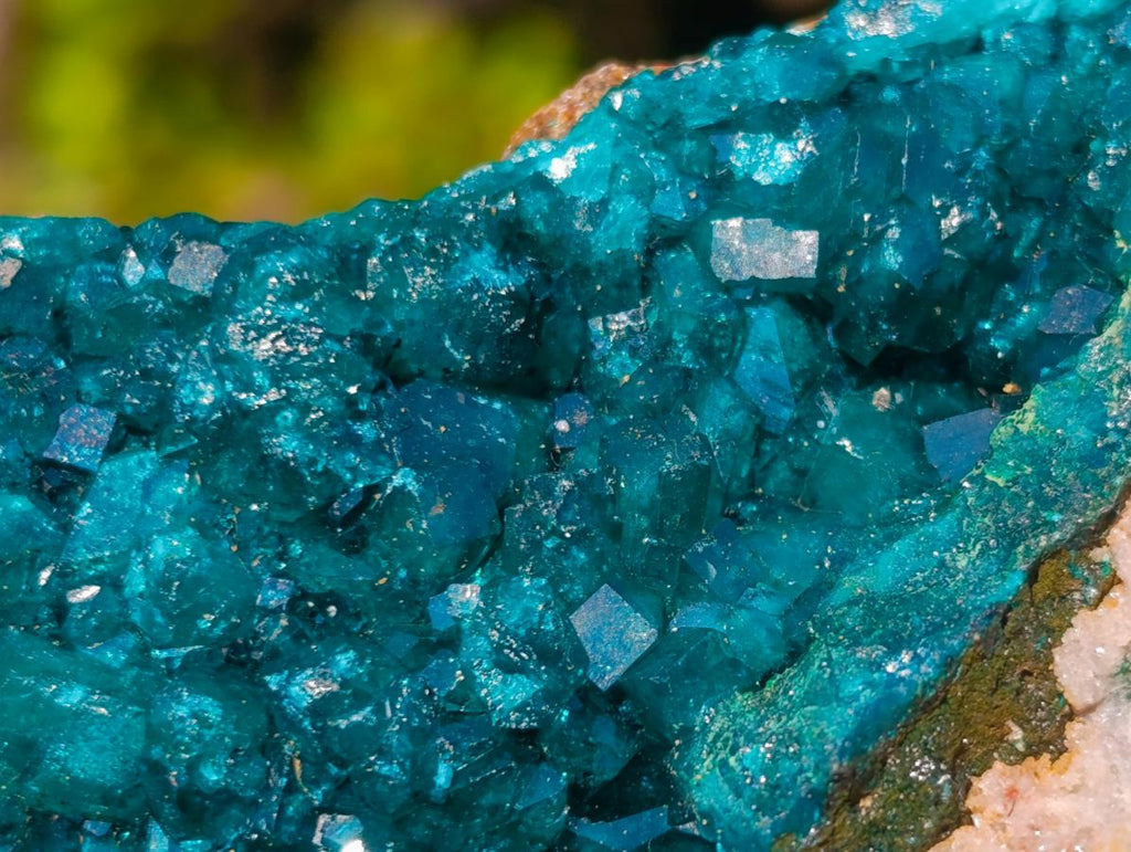 Natural Large Cabinet Size Triangular Dioptase on Dolomite Specimen x 1 From Mashamba East Mine, Congo - Toprock Gemstones and Minerals 